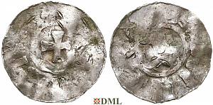 Денарий, Германия, Саксония, Hg. Bernard II (1011-1059), м.д. Luneburg, Dbg 589