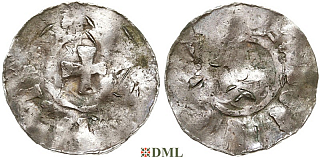 Денарий, Германия, Саксония, Hg. Bernard II (1011-1059), м.д. Luneburg, Dbg 589