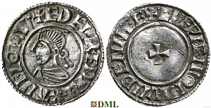 Денарий, Англия, Æthelred II (978-1016), м.д. London, монетарий Ælfwig, North 777