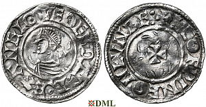 Денарий, Англия, Æthelred II (978-1016), м.д. London, монетарий Leofpine, North 777
