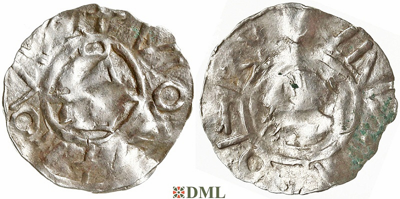 Денарий, Германия, Швабия, Otto III (983-1002) или Heinrich II (1002-1024), м.д. Konstanz, Dbg 1838