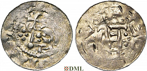 Денарий, Германия, Саксония, Adalbert (1043-1072), м.д. Bremen, Dbg. 1777
