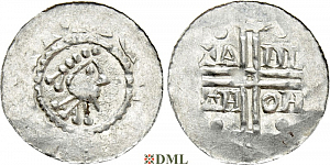 Денарий, Германия, Нижняя Лотарингия, Gf. Hermann (1020-1051), м.д. Emden, Dbg. 772