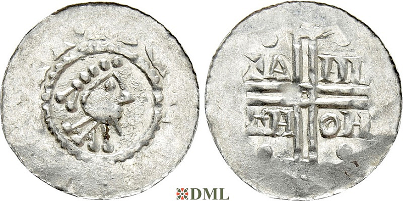 Денарий, Германия, Нижняя Лотарингия, Gf. Hermann (1020-1051), м.д. Emden, Dbg. 772