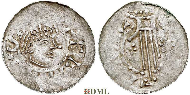 Денарий, Германия, Швабия, Heinrich II (1002-1024), м.д. Esslingen, Dbg. 951