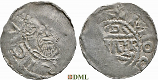 Денарий, Германия, Франкония, Heinrich III (1039-1056), Bardo (1031-1051), м.д. Mainz, Dbg. 805
