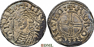 Денарий, Англия, Cnut  (1016-1035), м.д. Huntingdon, монетарий Ada, North 790