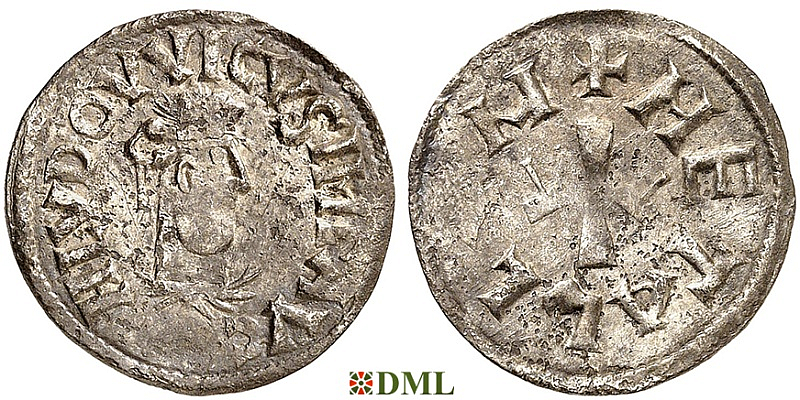 Денье, Каролинги, Louis le Pieux (814-840), м.д. Melle, Depeyrot 607