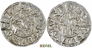 Денарий, Англия, Æthelred II (978-1016), м.д. London, монетарий Æthelræd, North 768