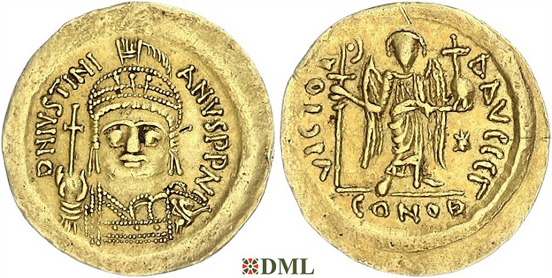 Солид, Византия, Justinian I (527-565), м.д. Constantinople
