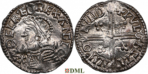 Денарий, Англия, Æthelred II (978-1016), м.д. London, монетарий Wulfstan, North 775