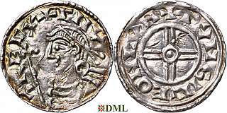 Денарий, Англия, Cnut (1016-1035), м.д. London, монетарий Wynsige, North 790