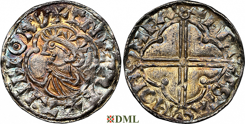 Денарий, Англия, Cnut  (1016-1035), м.д. Malmesbury, монетарий Bricstan, North 781