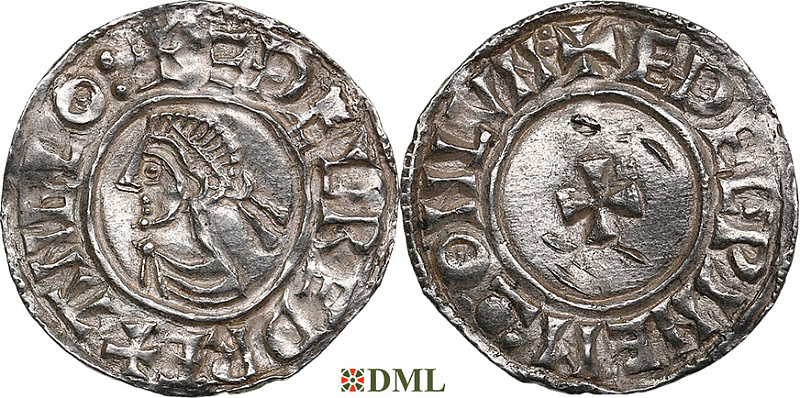 Денарий, Англия, Æthelred II (978-1016), м.д. London, монетарий Æthelwine, North 777