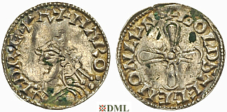Денарий, Англия, Harold I (1035-1040), м.д. London, монетарий Goltsige