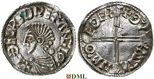 Денарий, Англия, Æthelred II (978-1016), м.д. York, монетарий Thorstan, North 774