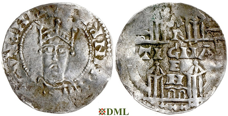 Денарий, Германия, Швабия, Heinrich II (1002-1024), м.д. Strassburg, Dbg. 920