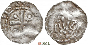 Денарий, Германия, Верхняя Лотарингия, Haimo (990-1024), м.д. Verdun, Dbg. 96