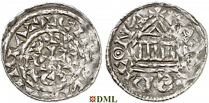Денарий, Германия, Бавария, Heinrich III (1027-1039) и Konrad II (1024-1039), м.д. Regensburg, Hahn 1976, 34