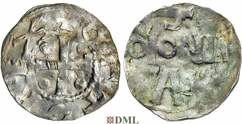 Денарий, Германия, Нижняя Лотарингия, Otto I (936-973), м.д. Koln, Dbg 331