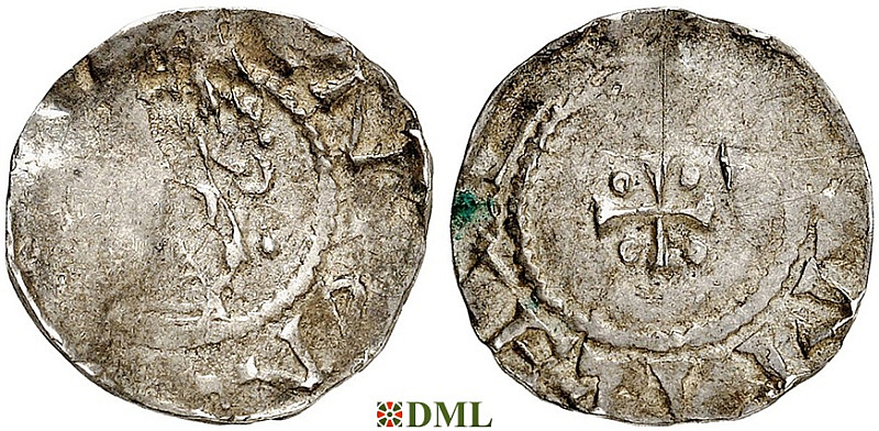 Денарий, Германия, Саксония, Heinrich II (1002-1024), м.д. Dortmund, Dbg. 752