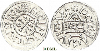 Денарий, Германия, Бавария, Heinrich II (1002-1024), м.д. Regensburg, монетарий ECCO, Hahn 1976, 27c1