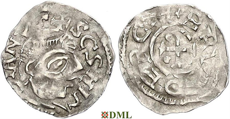 Денарий, Германия, Франкония, Bruno (1034-1045), м.д. Wurzburg, Dbg. 863