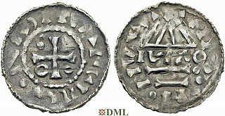 Денарий, Германия, Бавария, Hg. Heinrich II (985-995), м.д. Regensburg, монетарий MAO, Hahn 1976, 22.f1.5