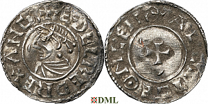 Денарий, Англия, Æthelred II (978-1016), м.д. Chester, монетарий Alcsige, North 777