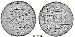 Денарий, Германия, Нижняя Лотарингия, Bruno III (1050-1057), м.д. Dokkum, Ilisch 2000, 21.19