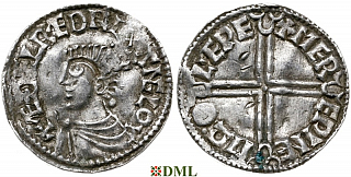 Денарий, Англия, Æthelred II (978-1016), м.д. Lewes, монетарий Merewine, North 774