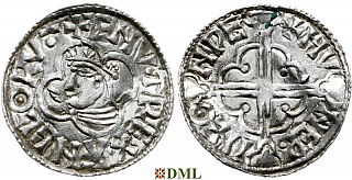 Денарий, Англия, Cnut (1016-1035), м.д. Watchet, монетарий Hunewine, North 781