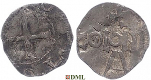 Денарий, Германия, Нижняя Лотарингия, Otto III (983-1002), м.д. Koln, Dbg. 331
