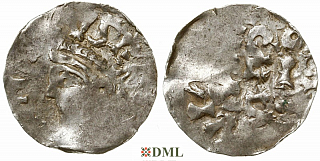 Денарий, Германия, Нижняя Лотарингия, Henrich II (1002-1024), м.д. Aachen, Ilisch 2014, 50.5  