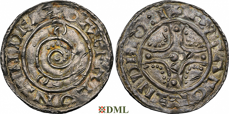 Денарий, Дания, Hardeknut (1035-1042), м.д. Lund, Hbg. 1