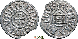 Денье, Каролинги, Louis le Pieux (814-840), Unknown mints, Depeyrot 1179