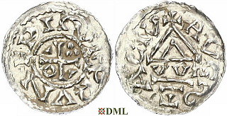 Денарий, Германия, Швабия, Bruno (1006-1029), м.д. Augsburg, монетарий WI, Hahn 1976, 142a2