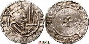 Денарий, Дания, Canute IV (1080-1086), м.д. Lund, Hbg. 7