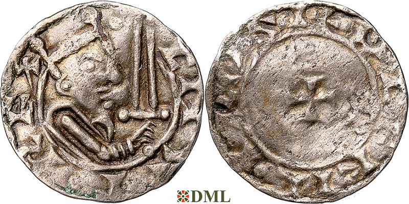 Денарий, Дания, Canute IV (1080-1086), м.д. Lund, Hbg. 7