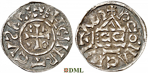Денарий, Германия, Бавария, Heinrich II (1002-1024), м.д. Regensburg, монетарий ECCO, Hahn 1976, 27c1.3