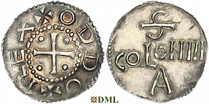 Денарий, Германия, Нижняя Лотарингия, Otto III (983-1002), м.д. Koln, Dbg 335