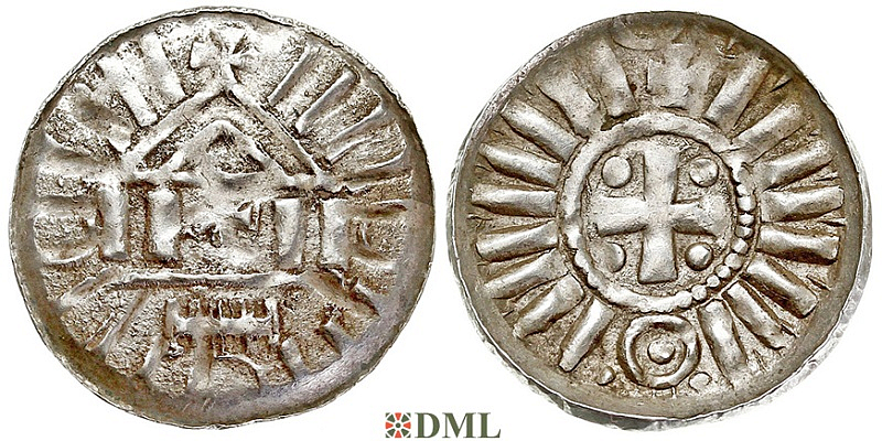 Денарий, Германия, Саксония, Anonymous bishop, Sachesnpfennig, Kilger 2000, KN 1