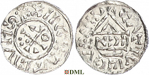 Денарий, Германия, Бавария, Heinrich II (1002-1024), м.д. Nabburg, монетарий IICN, Hahn 1976, 74a2