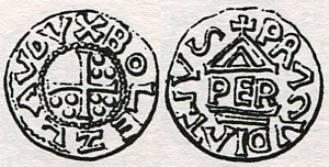 Денарий, Чехия, Boleslav II (972/973-999), м.д. Prague, Šmerda 1996, 1c