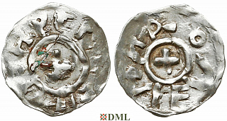 Денарий, Германия, Швабия, Hg. Otto I (973-982) и K. Otto II (973-983), м.д. Zurich, Dbg. 902