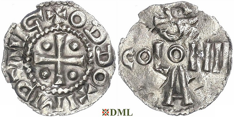 Денарий, Германия, Нижняя Лотарингия, Otto I (962-973) или Otto II (973-983), м.д. Koln, Dbg. 333