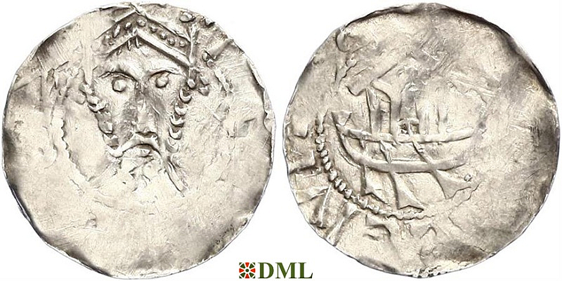 Денарий, Германия, Франкония, Heinrich III (1039-1046), м.д. Speyer, Dbg. 830