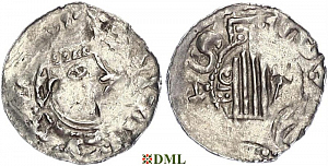 Денарий, Германия, Швабия, Heinrich II (1002-1024), м.д. Esslingen, Dbg. 951