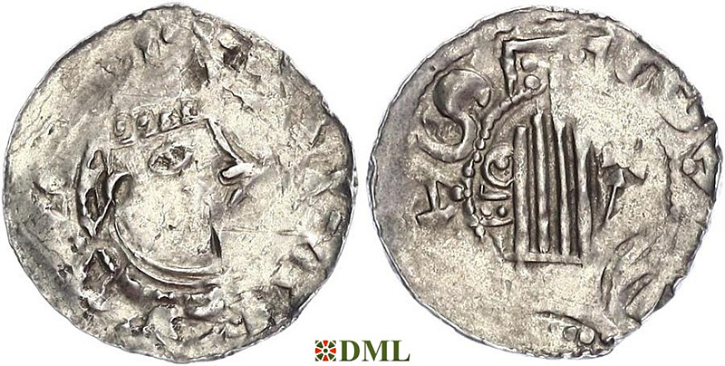 Денарий, Германия, Швабия, Heinrich II (1002-1024), м.д. Esslingen, Dbg. 951