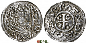 Денарий, Германия, Бавария, Heinrich II (1002-1024), м.д. Regensburg, монетарий IZO, Hahn 1976, 29c1